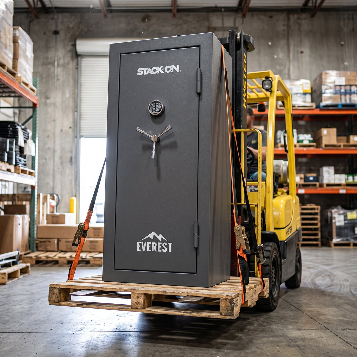 Stack on extra wide personal safe with electronic lock