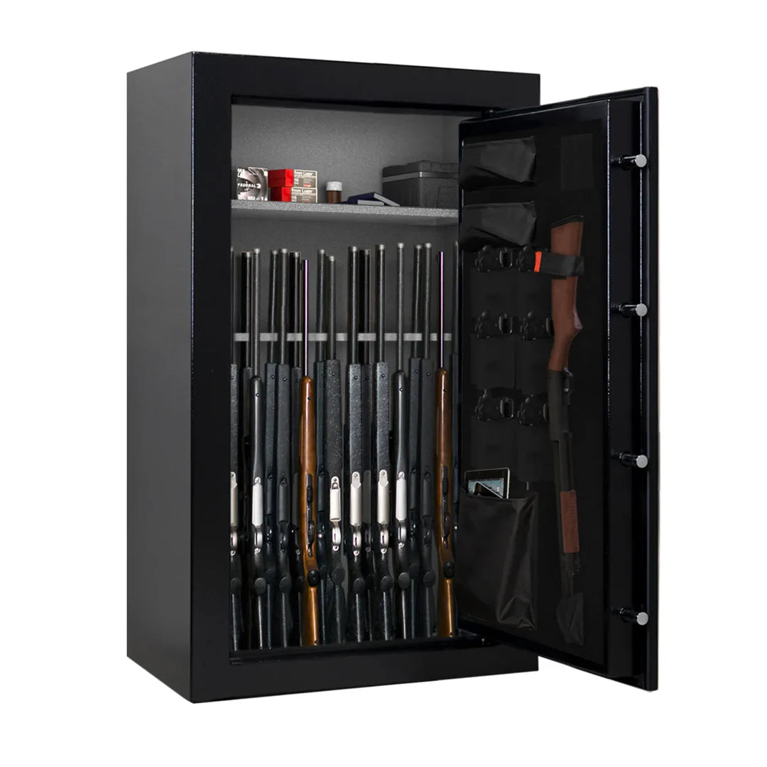 Cannon fireproof safe with 43+6 gun capacity, electronic lock, black