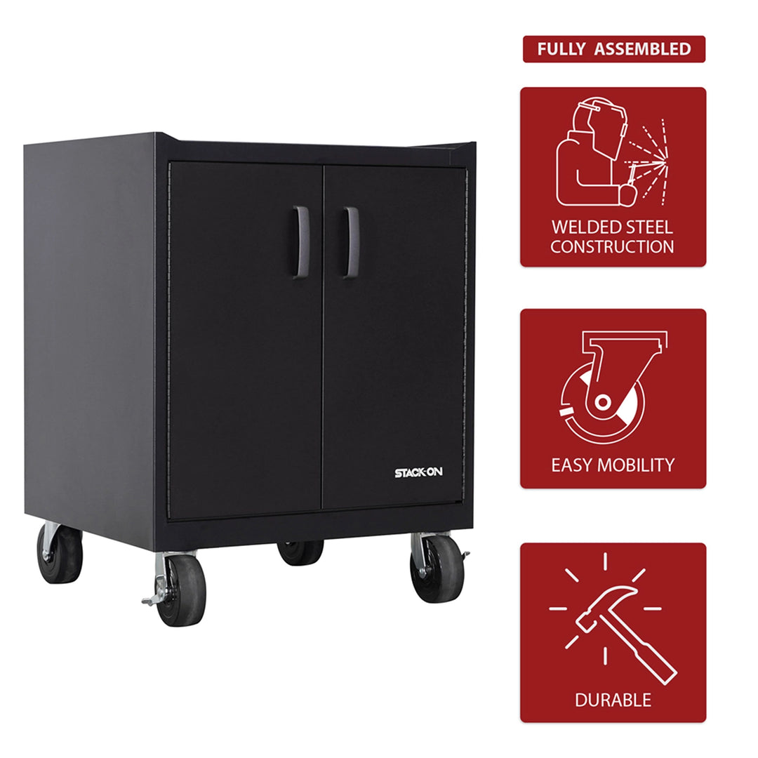Stack-On Garage Base Cabinet with 3 Drawers – Steel Tool Storage with Shelf (CJ)