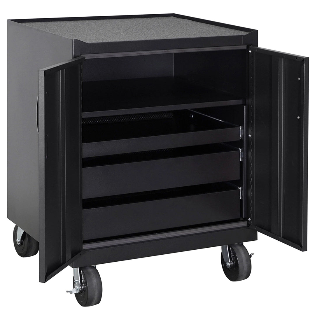 Stack-On Garage Base Cabinet with 3 Drawers – Steel Tool Storage with Shelf (CJ)
