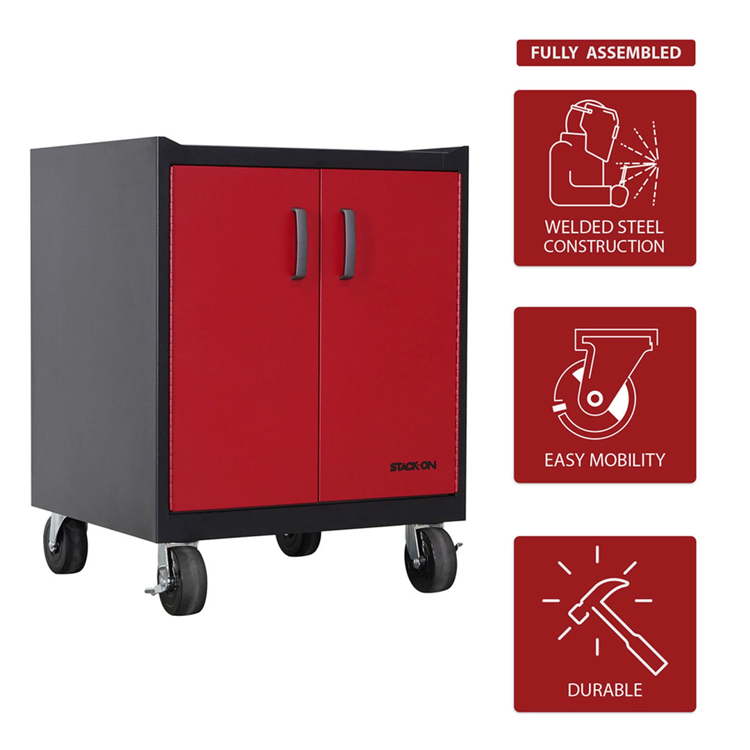 Stack-On Base Cabinet with 3 Drawers – Steel Garage Storage with Shelf