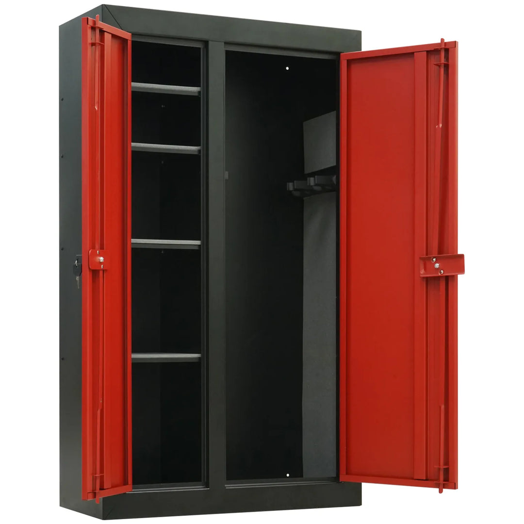 10 Gun Welded-Steel Double Door Security Cabinet – Black (CJ)