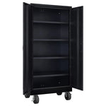 Load image into Gallery viewer, Stack-On Tall Steel Storage Locker – 4 Shelves, Rolling Cabinet
