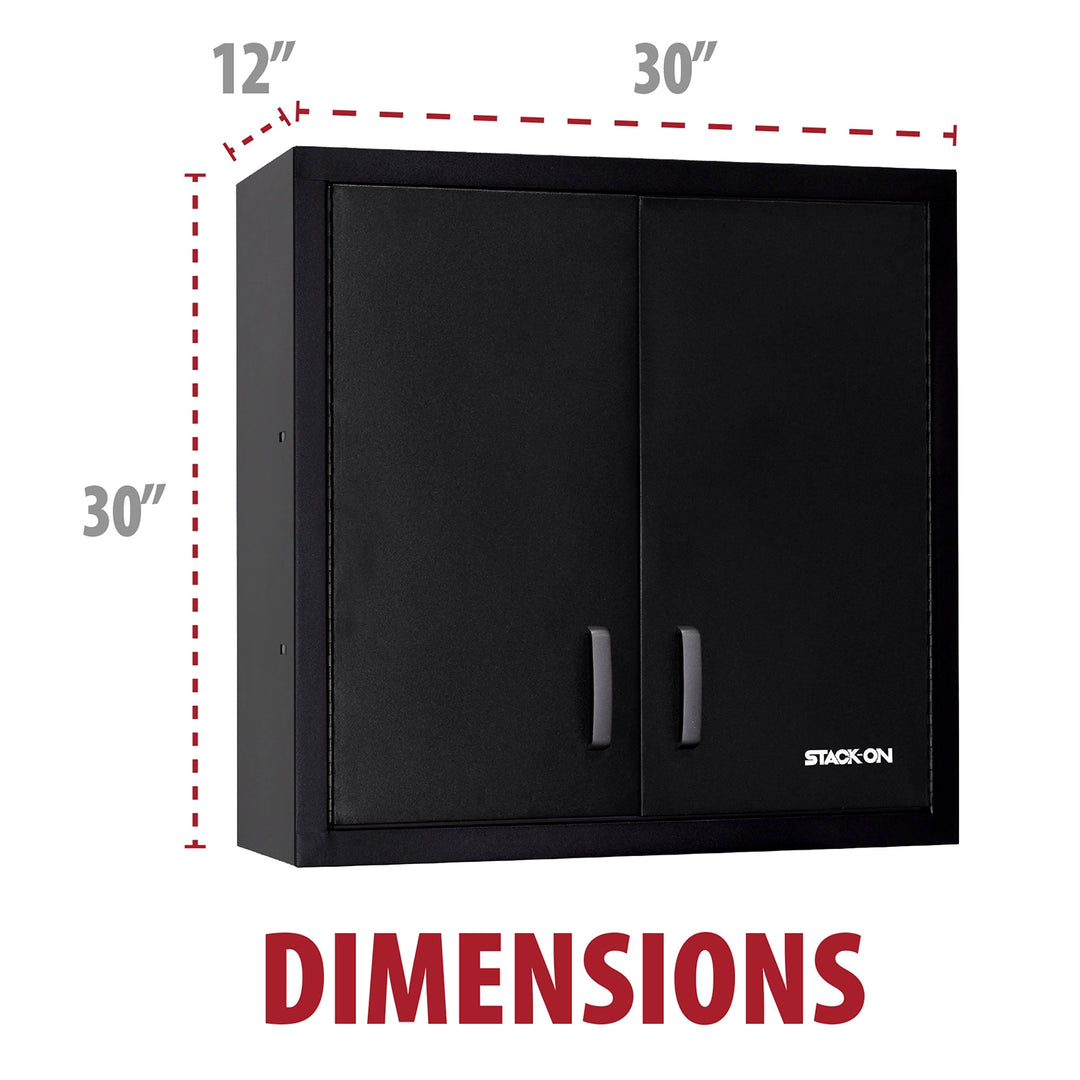 Stack-On 2-Door Wall Cabinet – Steel Garage Storage with Shelves