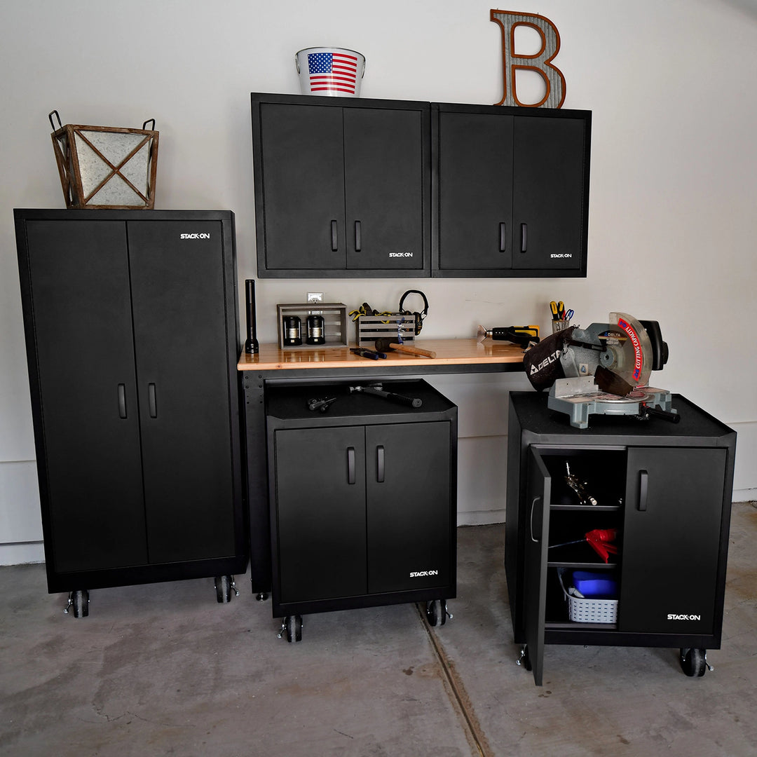 Stack-On 2-Door Wall Cabinet – Steel Garage Storage with Shelves