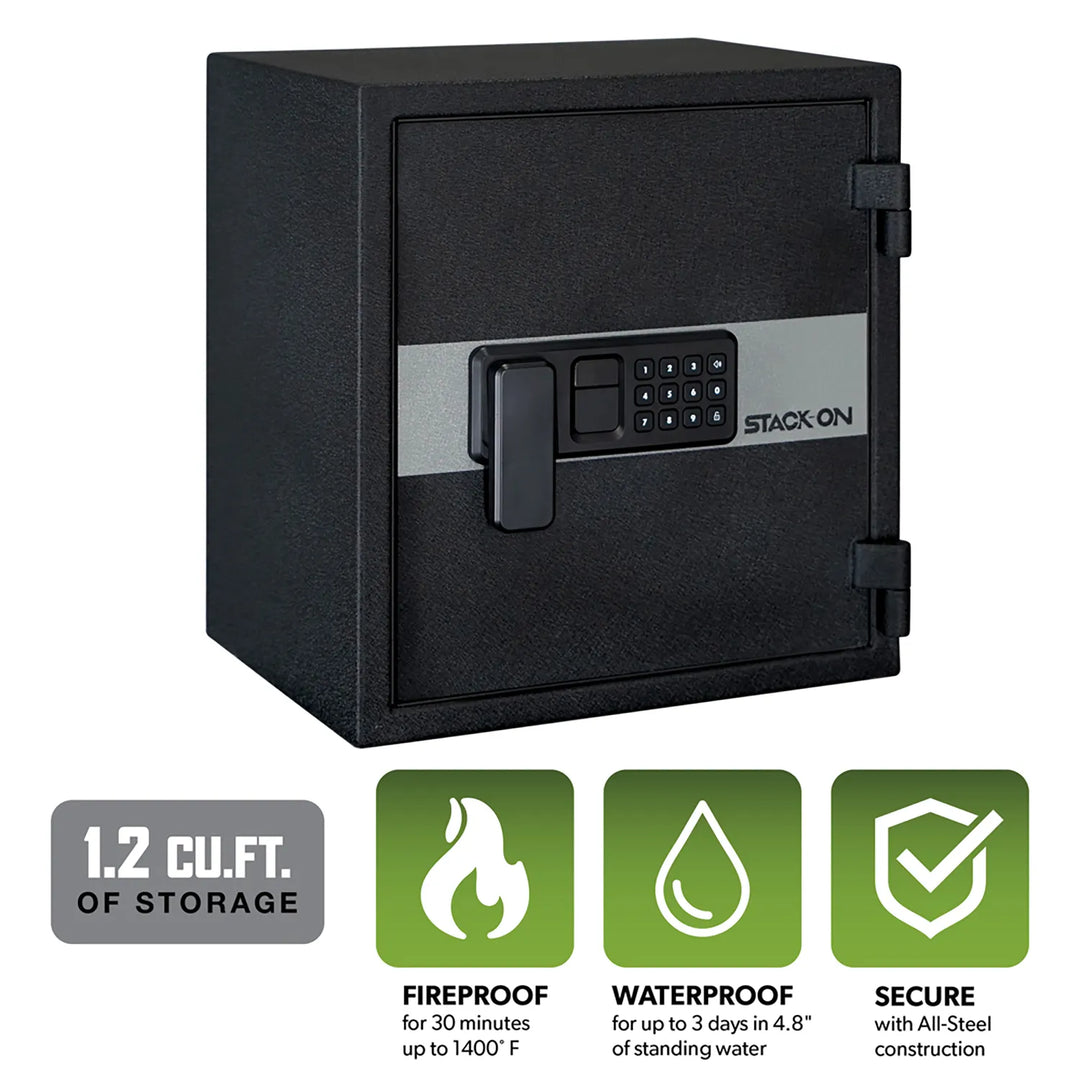 Stack-On Medium Fireproof & Waterproof Personal Safe with Electronic Lock