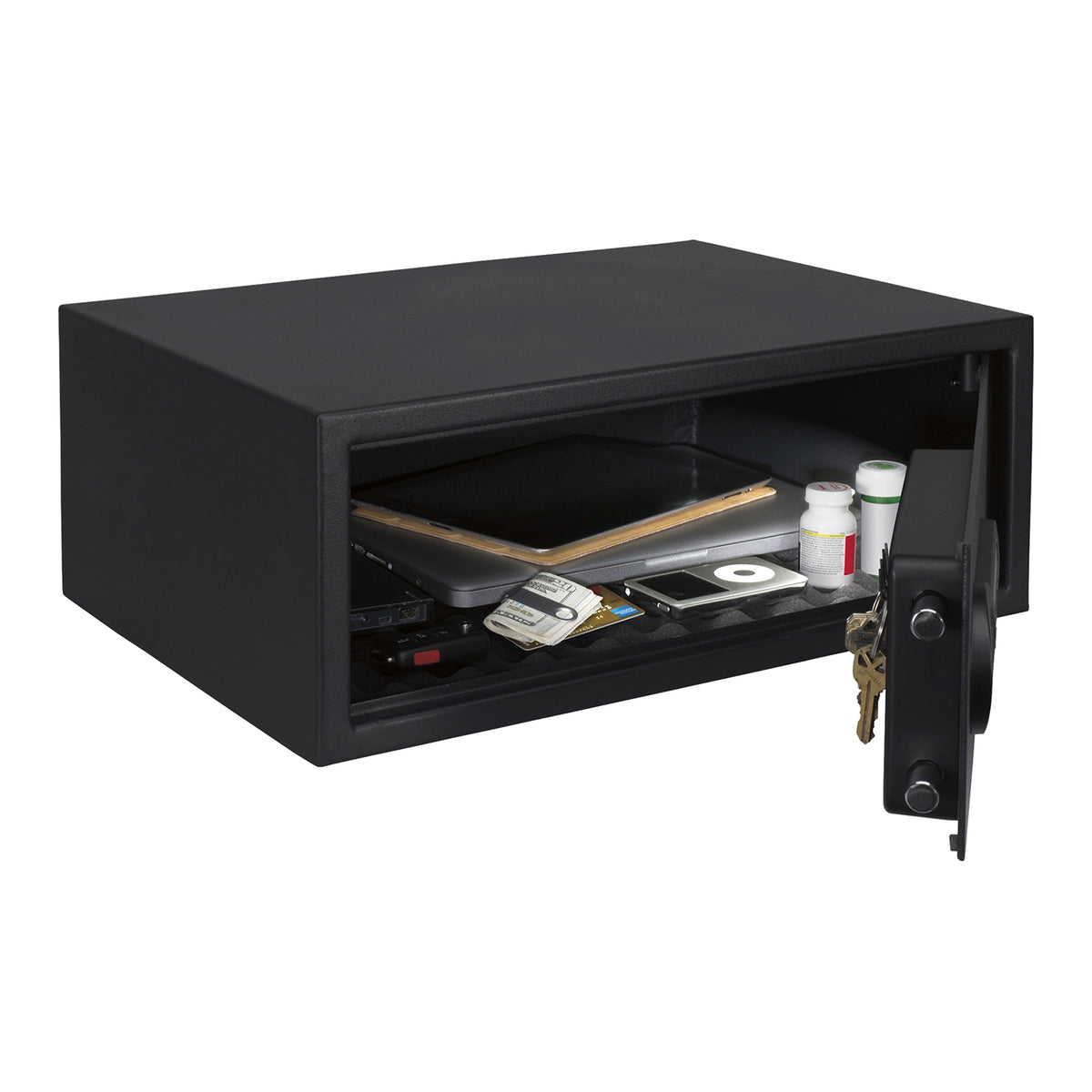 Stack on extra wide personal safe with electronic lock – interior light, alarm