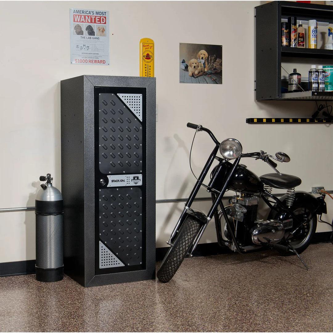 Stack-On 16 Gun Welded-Steel Tactical Firearms Security Cabinet – Black/Gray (Local Vegas Pickup Only)