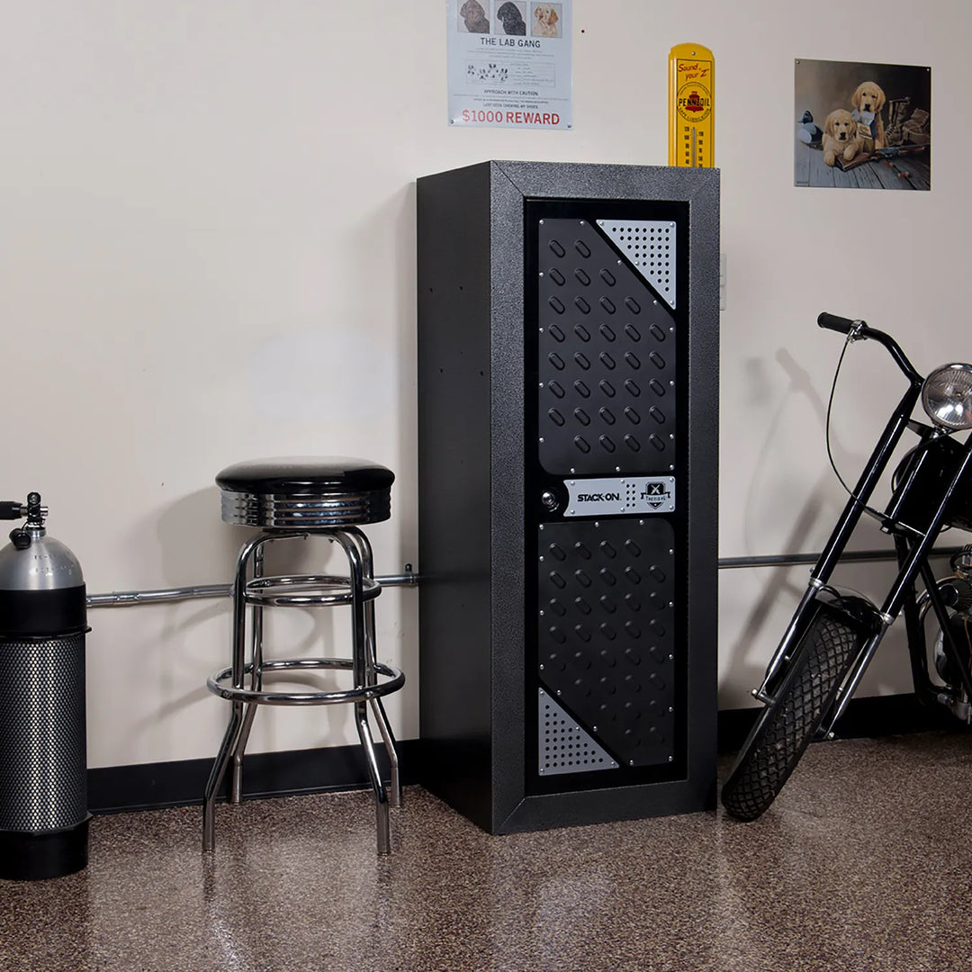 Stack-On 16 Gun Welded-Steel Tactical Firearms Security Cabinet – Black/Gray (Local Vegas Pickup Only)