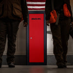 Load image into Gallery viewer, 18 Gun Deluxe Beveled Edged Security Cabinet - Red Doors (Local Vegas Pickup Only)
