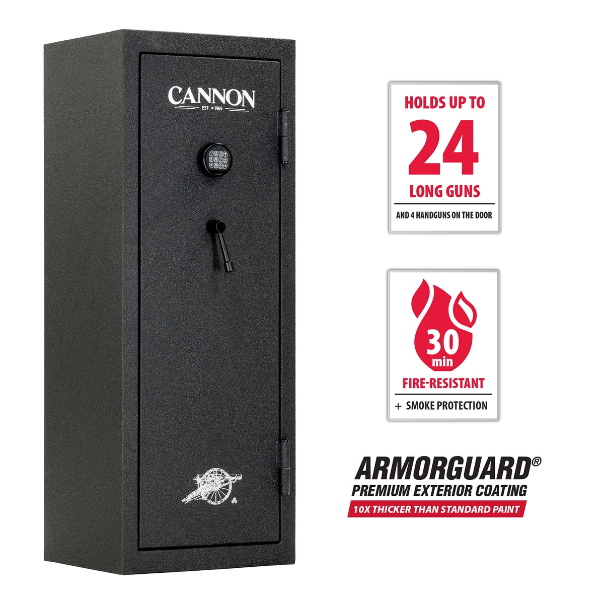 Oxbow Safe Cannon 24-Gun Safe 30 Min. Fire Resistant – Cannon Security Products