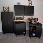 Load image into Gallery viewer, Stack-On Tall Steel Storage Locker – 4 Shelves, Rolling Cabinet
